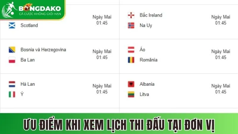 4 ưu điểm nổi trội khi theo dõi lịch thi đấu tại đơn vị